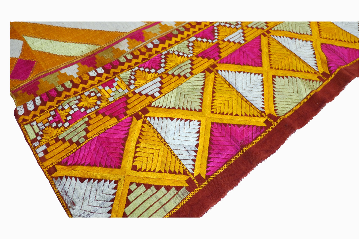 Pulkhari with geometric embroidery