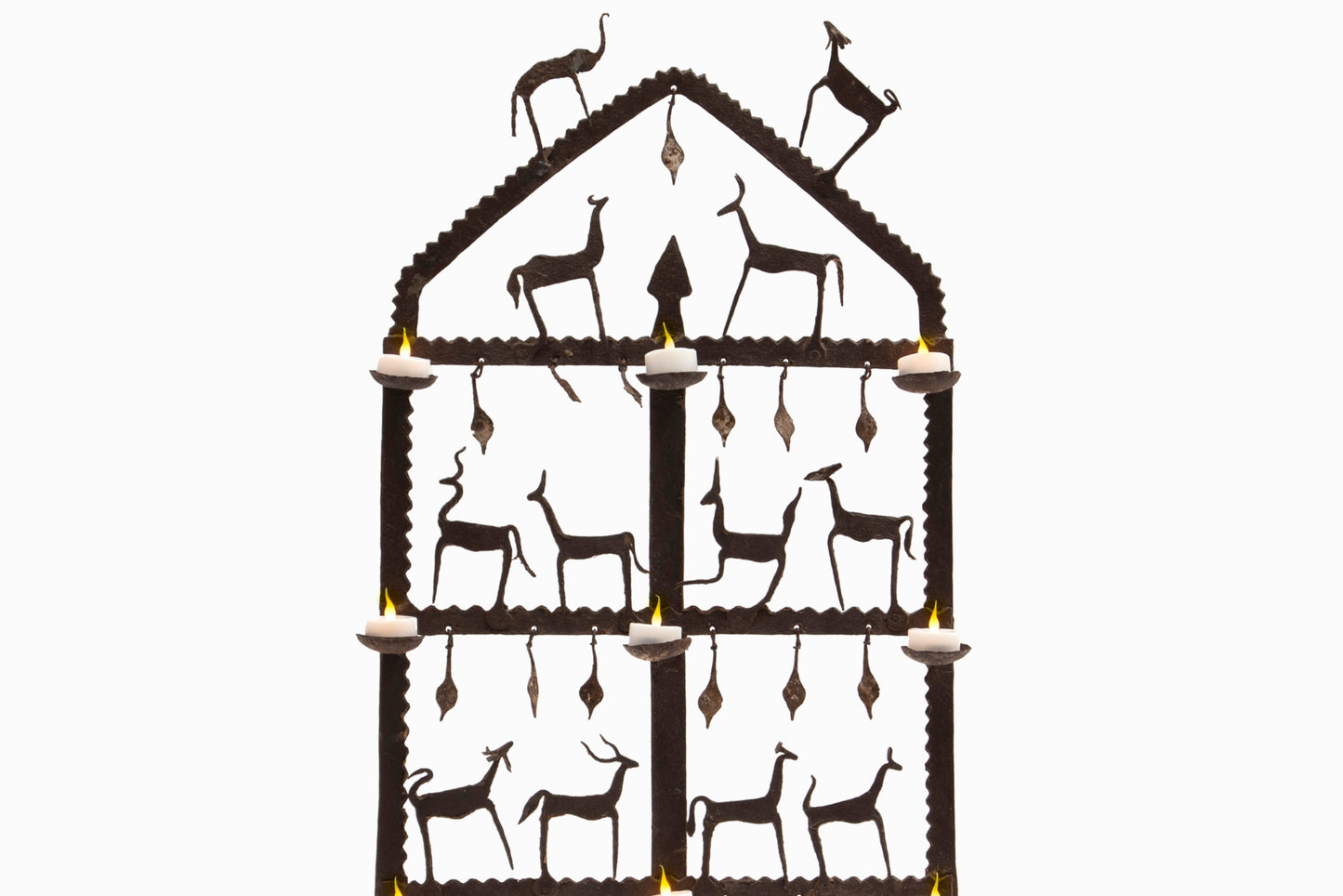 Indian Cut Out Metal Candleholder III