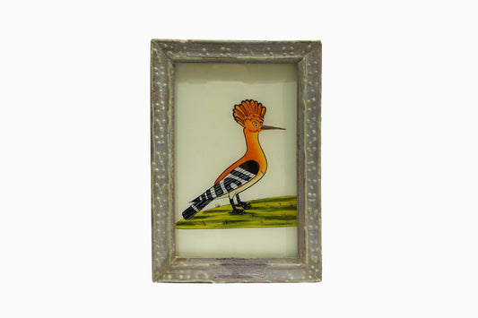 A reverse glass painting of a hoopoe bird (small)