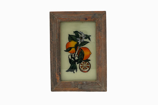 A reverse glass painting of oranges (small)