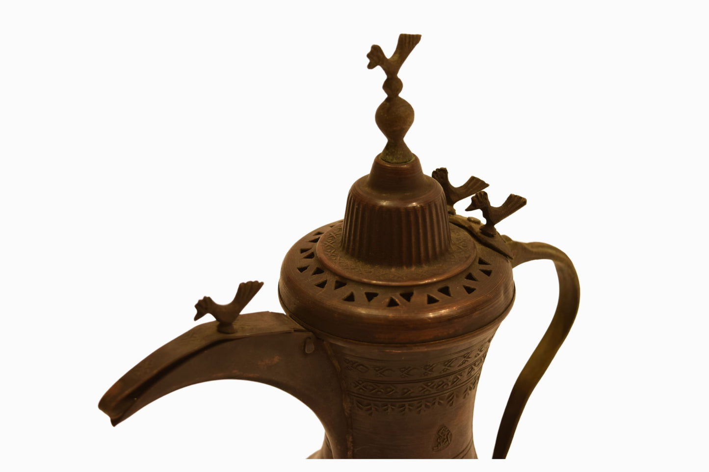 Vintage Ottoman brass coffee pot