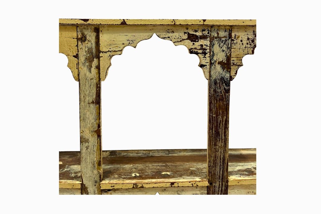 Indian six arch wooden wall unit