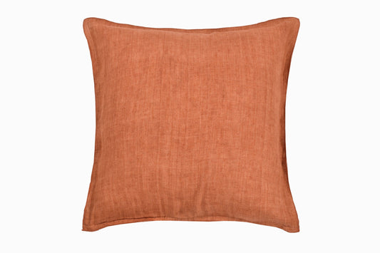 Terracotta linen cushion