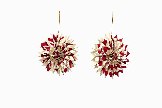 Red & Cream Concertina Decorations