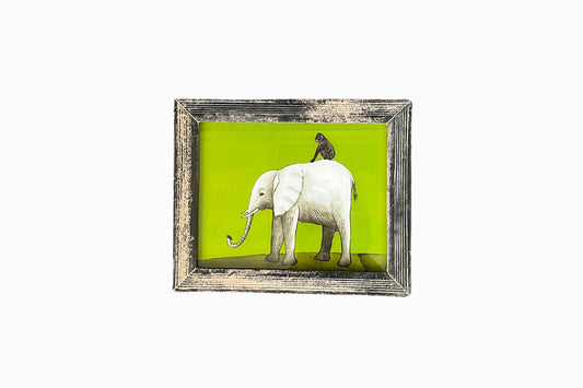 Reverse glass painting of an elephant (Medium) 2