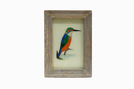 A reverse glass painting of a kingfisher (small)