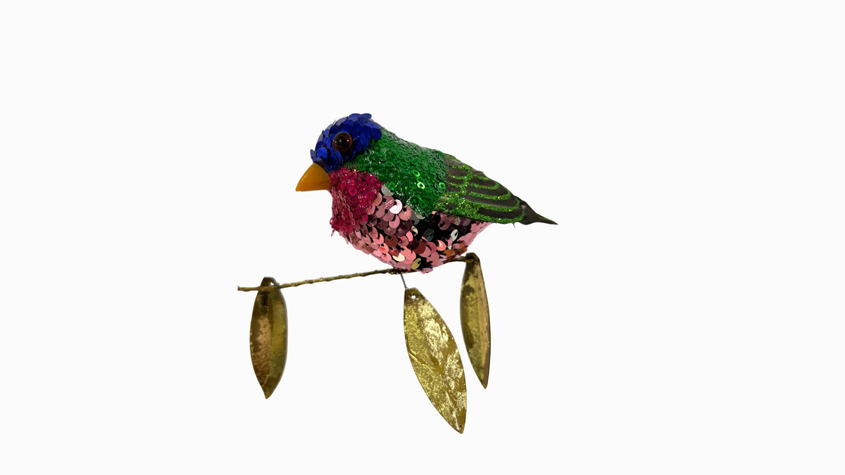 Sequined Clip on Bird Decoration 2