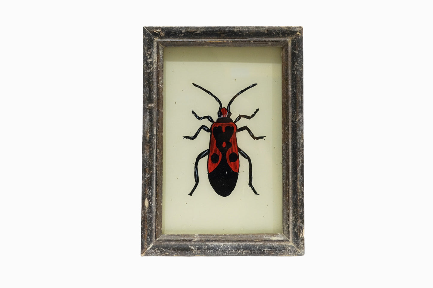 A reverse glass painting of a beetle (small)