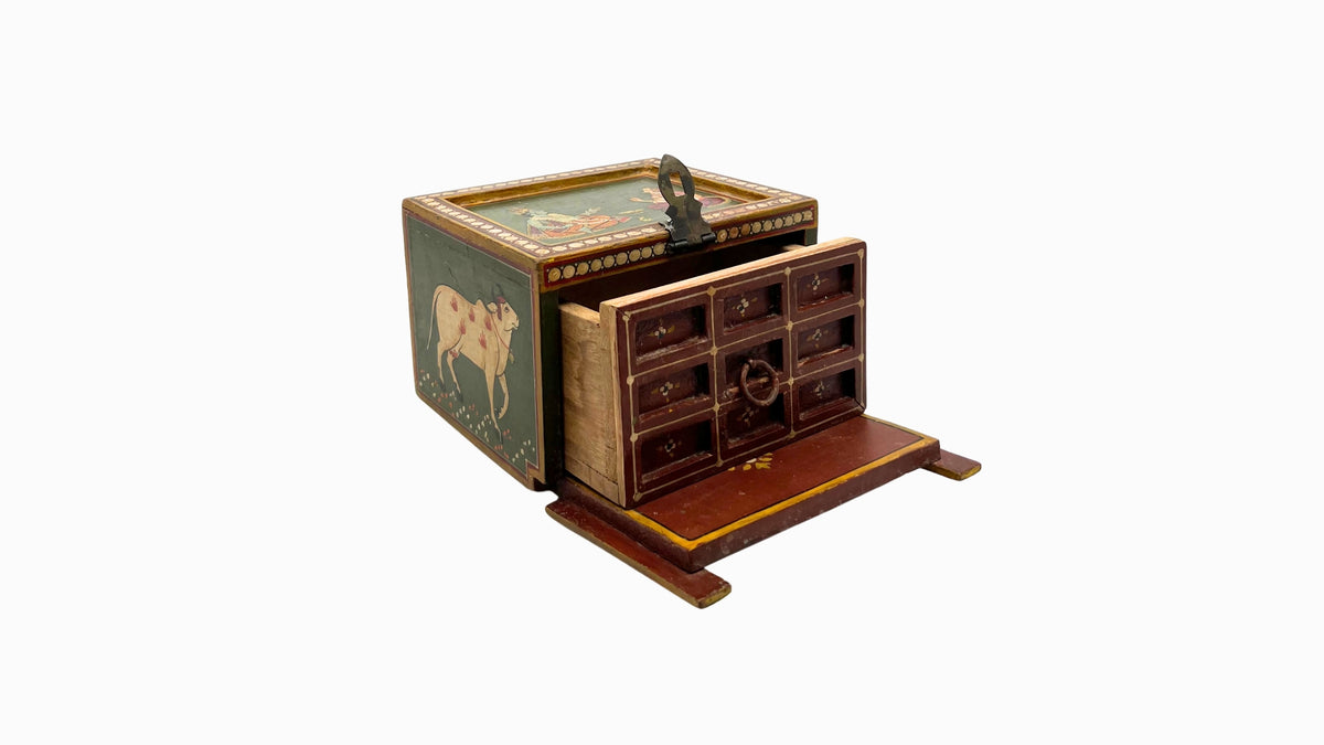 Painted Indian Trinket Box