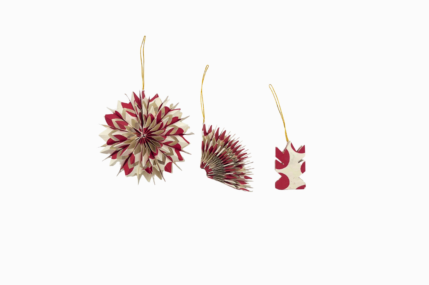 Red & Cream Concertina Decorations