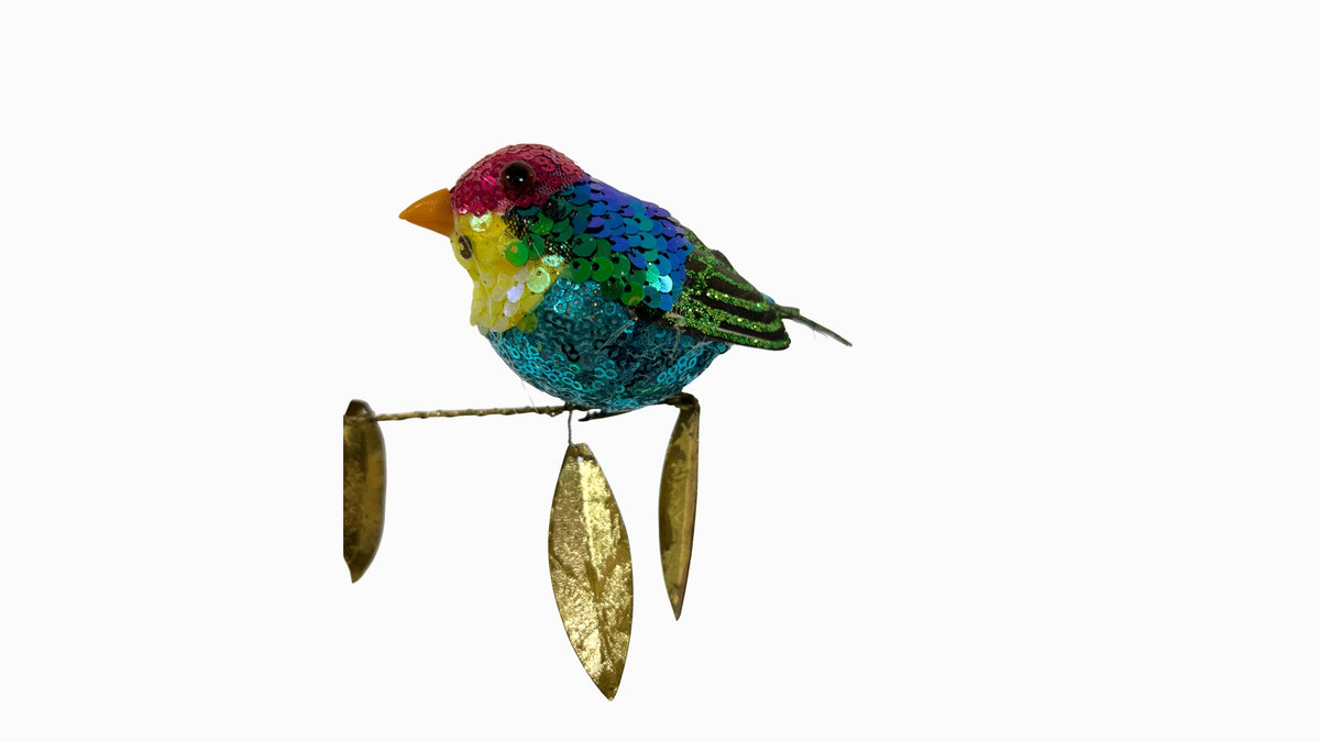 Sequined Clip on Bird Decoration 3