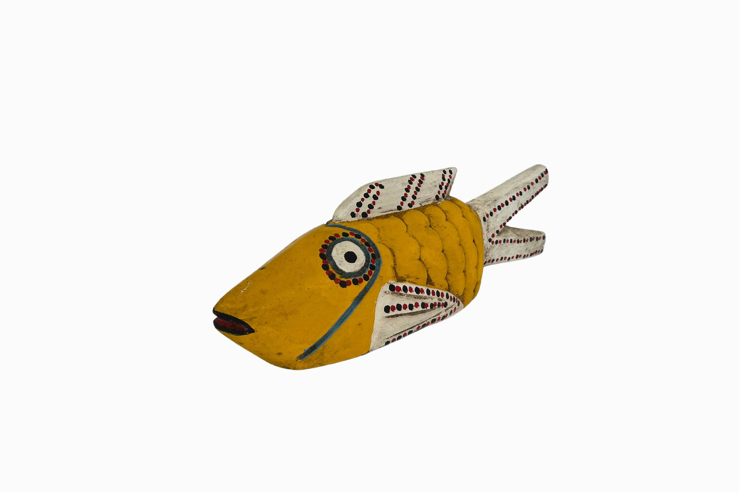 Yellow and white painted Bozo fish.