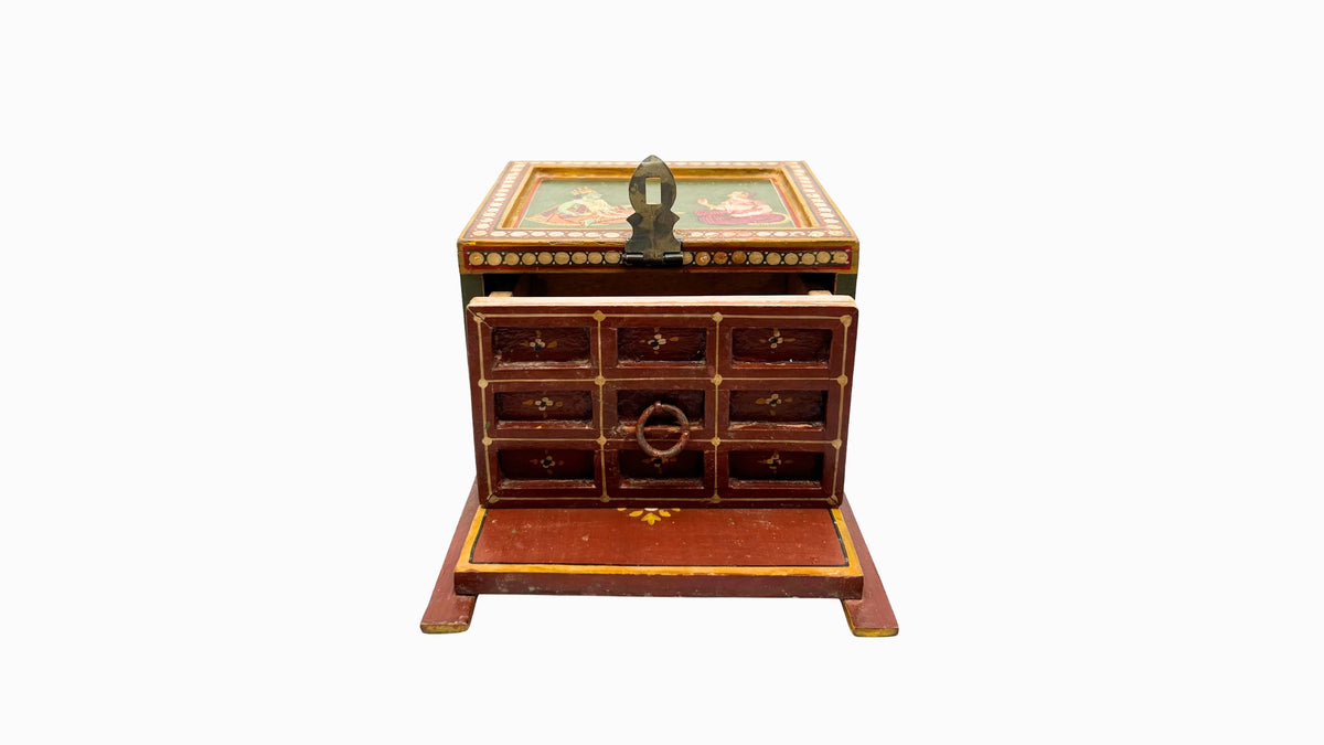 Painted Indian Trinket Box