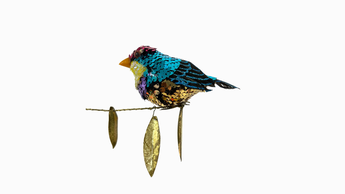 Sequined Clip on Bird Decoration 4