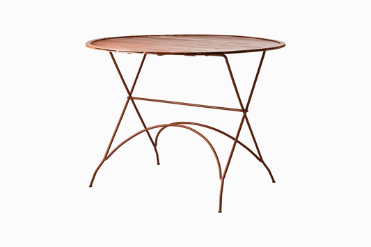 Amalfi Metal Dining Table - Terracotta