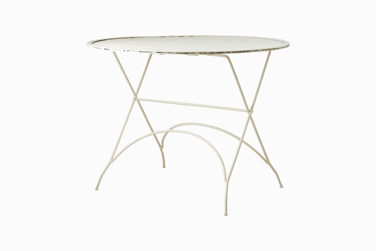 Amalfi Metal Dining Table - Latte