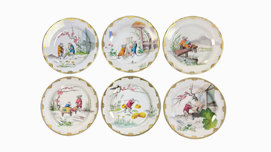 Set of 6 'The Secret Village of Mice' Metal Plates