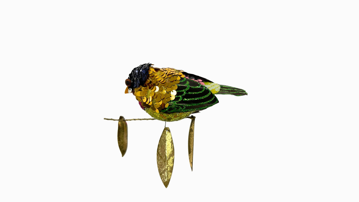 Sequined Clip on Bird Decoration 5