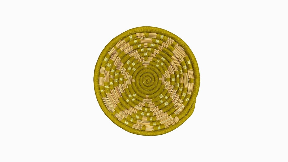 Berber Woven Basket - Chartreuse