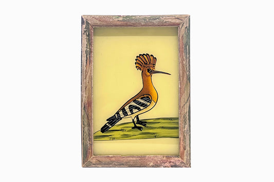 A reverse glass painting of a Hoopoe Bird (Small)