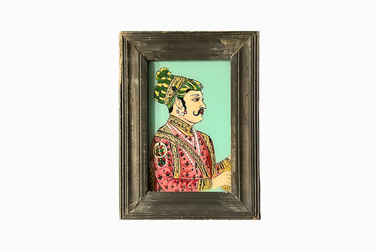 A Reverse Glass Painting of a Maharaja (Small)