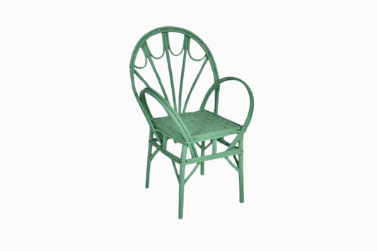 Bentwood and rattan chair Ref A green