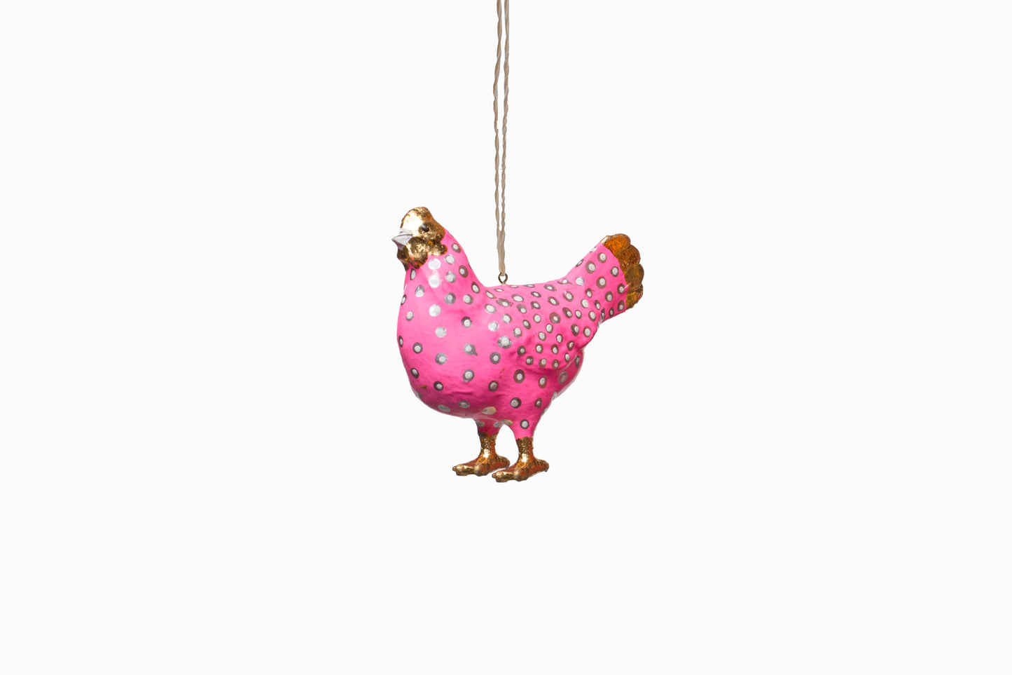 Brightly coloured hen Pink