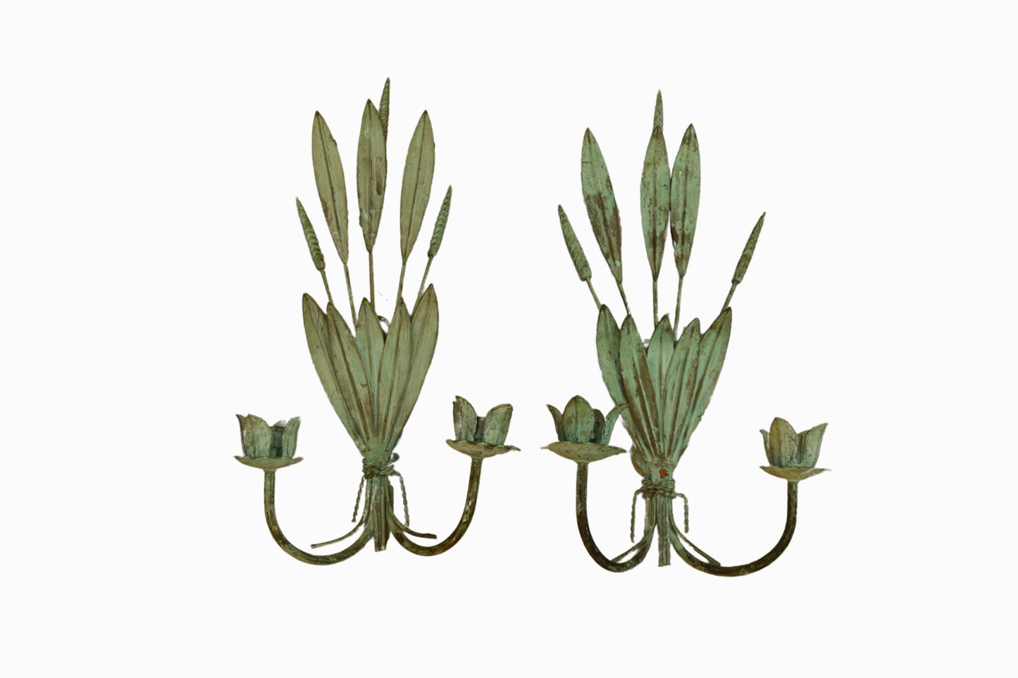 A pair of Verdigris Bronze Sconces