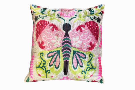 Silk Velvet Butterfly Cushion
