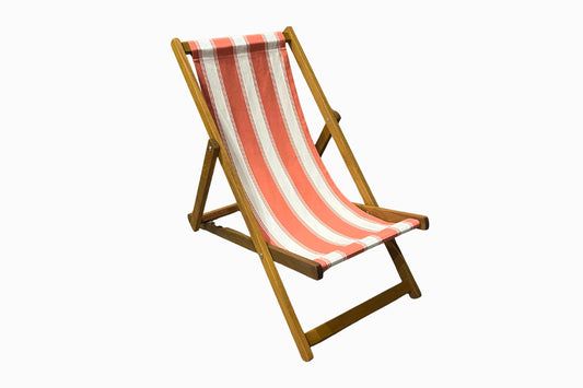 Coral Stripe Deckchair