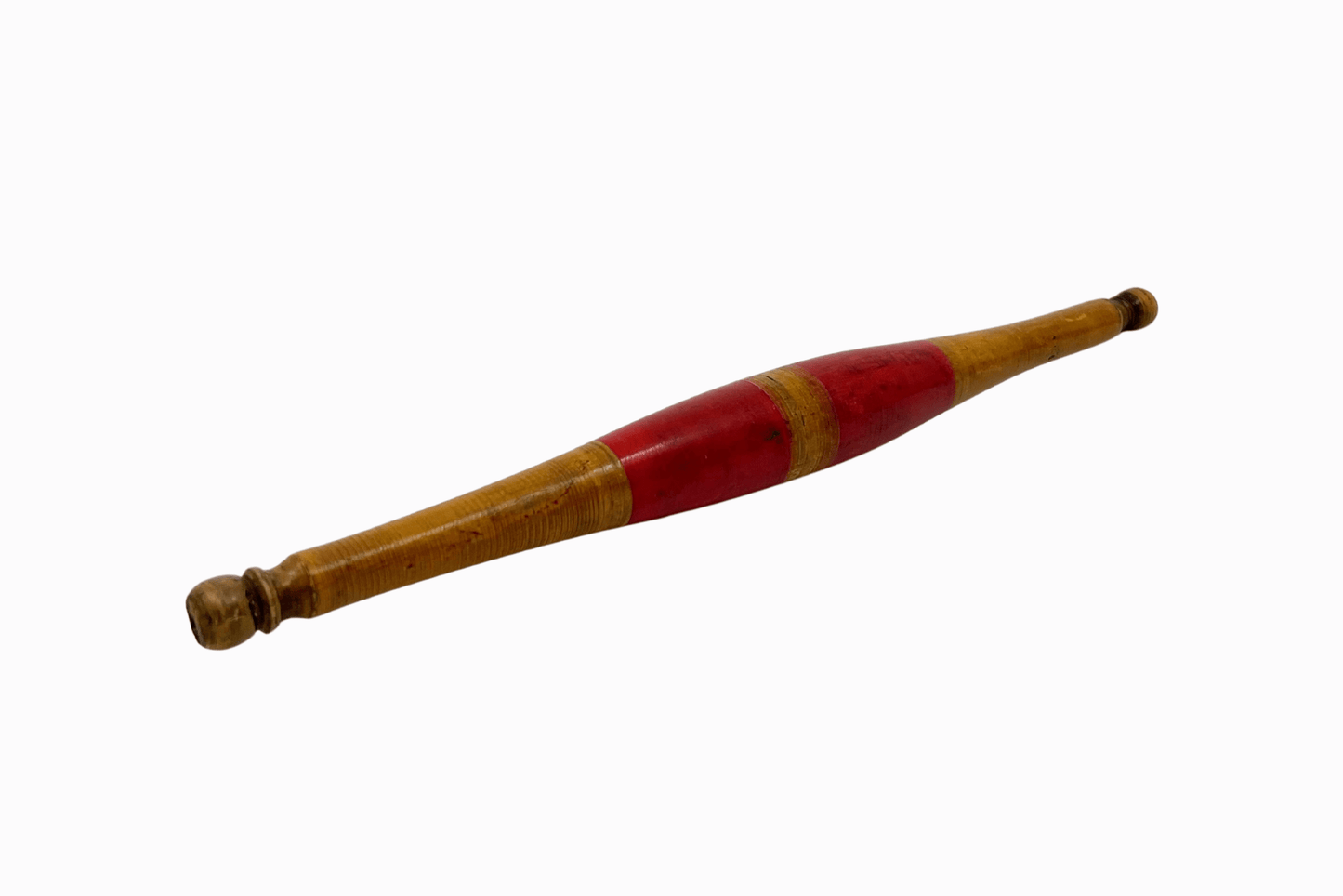 Vintage Chapati Rolling Pin - Red & Brown