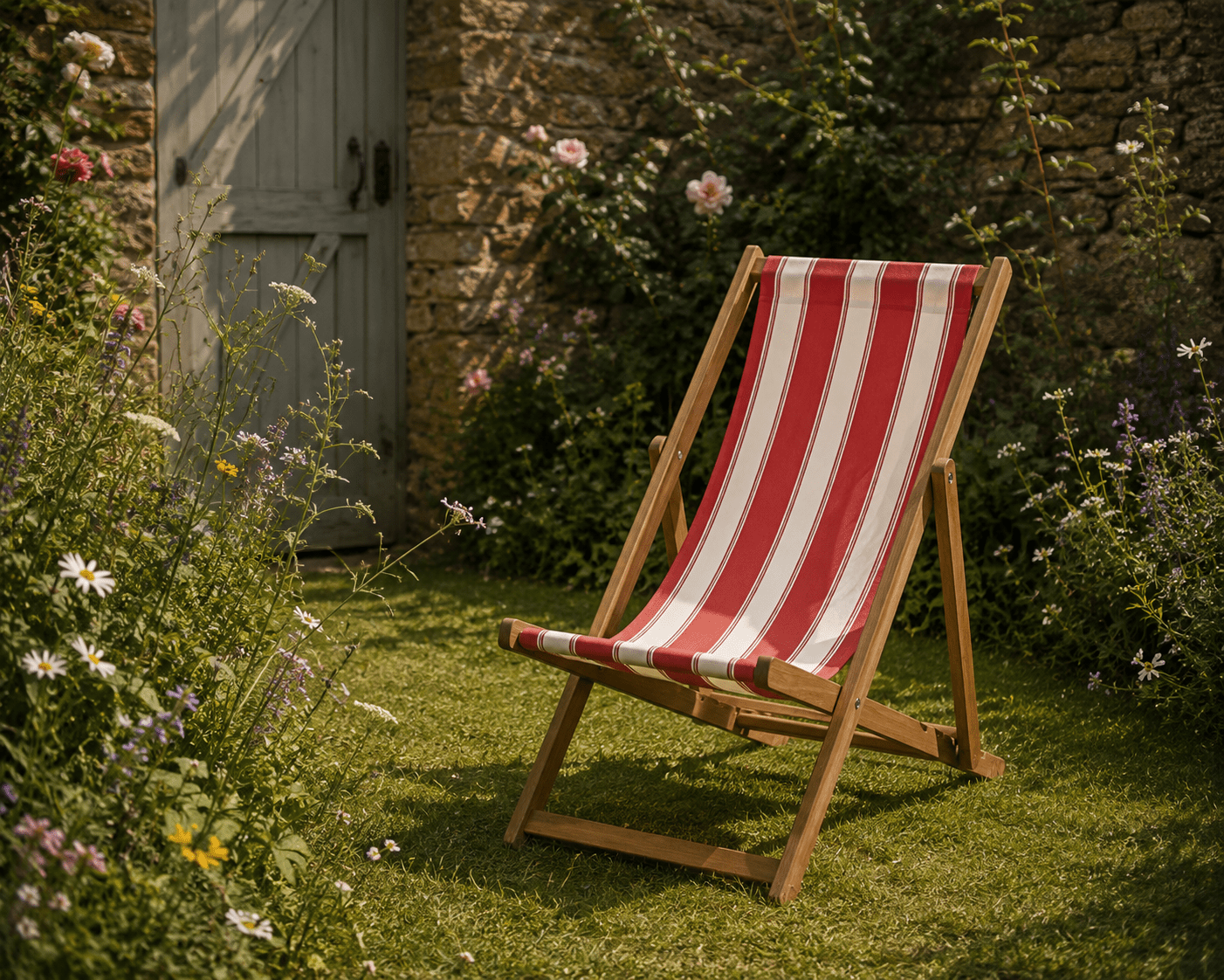 Red Stripe Deckchair