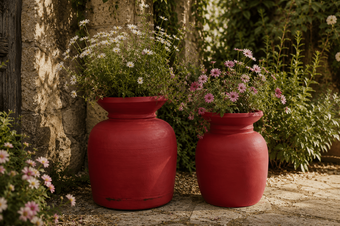 Mango Wood Painted Pot 1