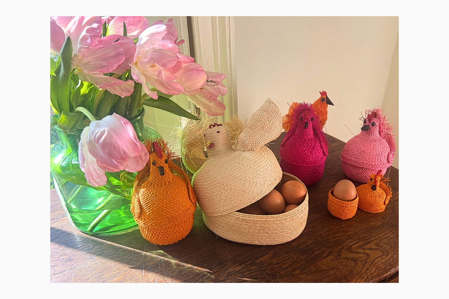 Fuscia Chicken Egg Basket