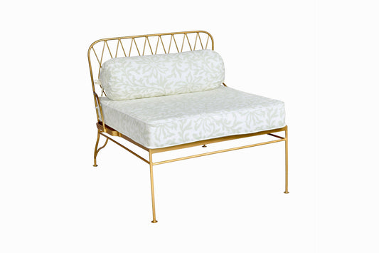 PALM SPRINGS GOLD METAL CHAIR V&A Collaboration in Clematis - Sage Green