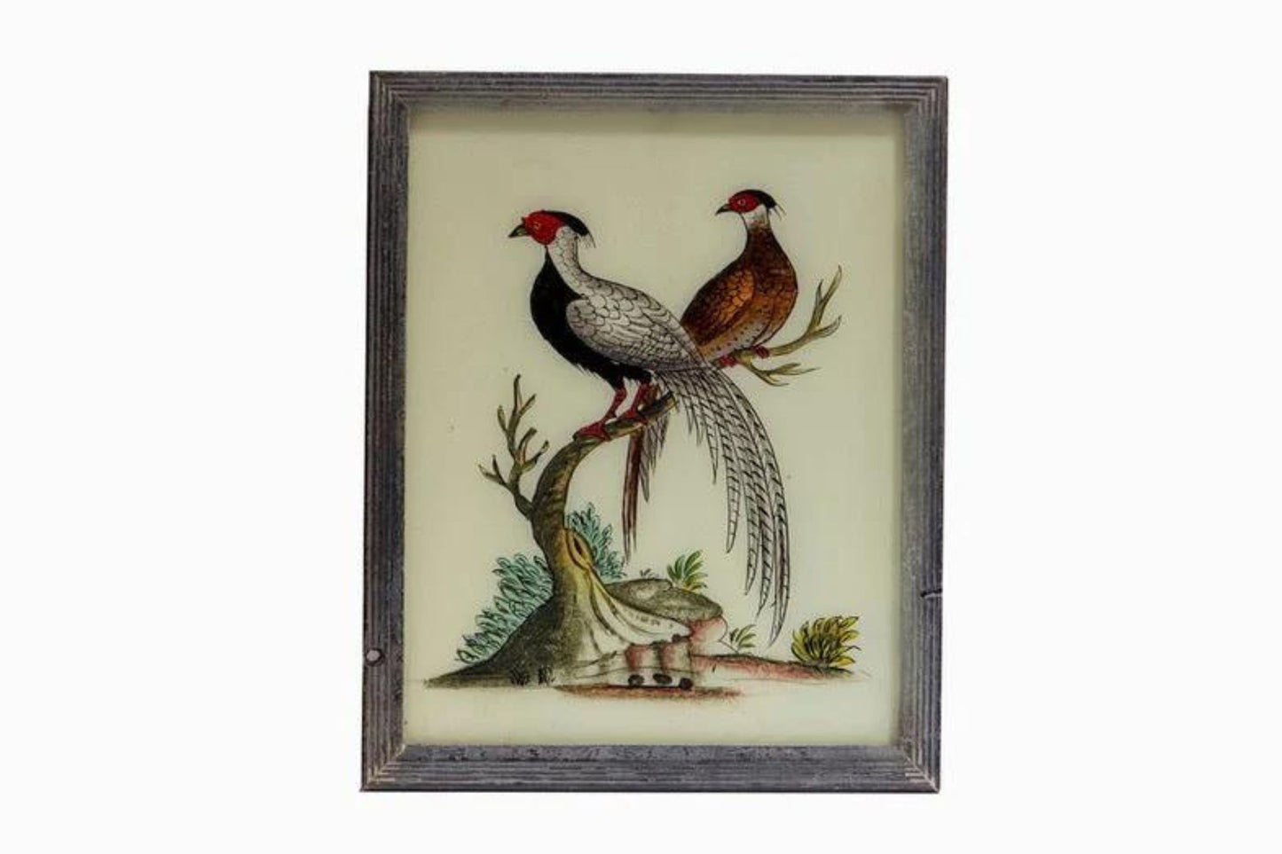 An Indian glass painting of two pheasants (Large)