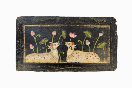 Holy Cows on a Black Panel