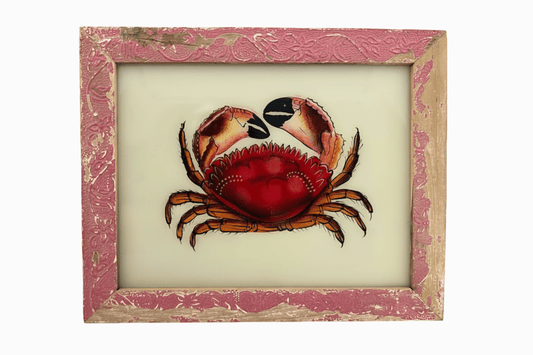 Indian Glass Painting of a crab (Medium)