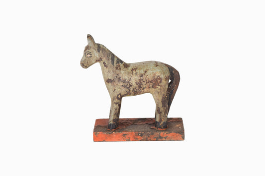 Small Decorative Grey Painted Wooden Horse - Ref 2