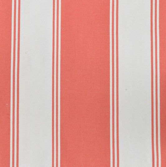 Palm Spring Seat Cushion - Coral & Cream Stripe