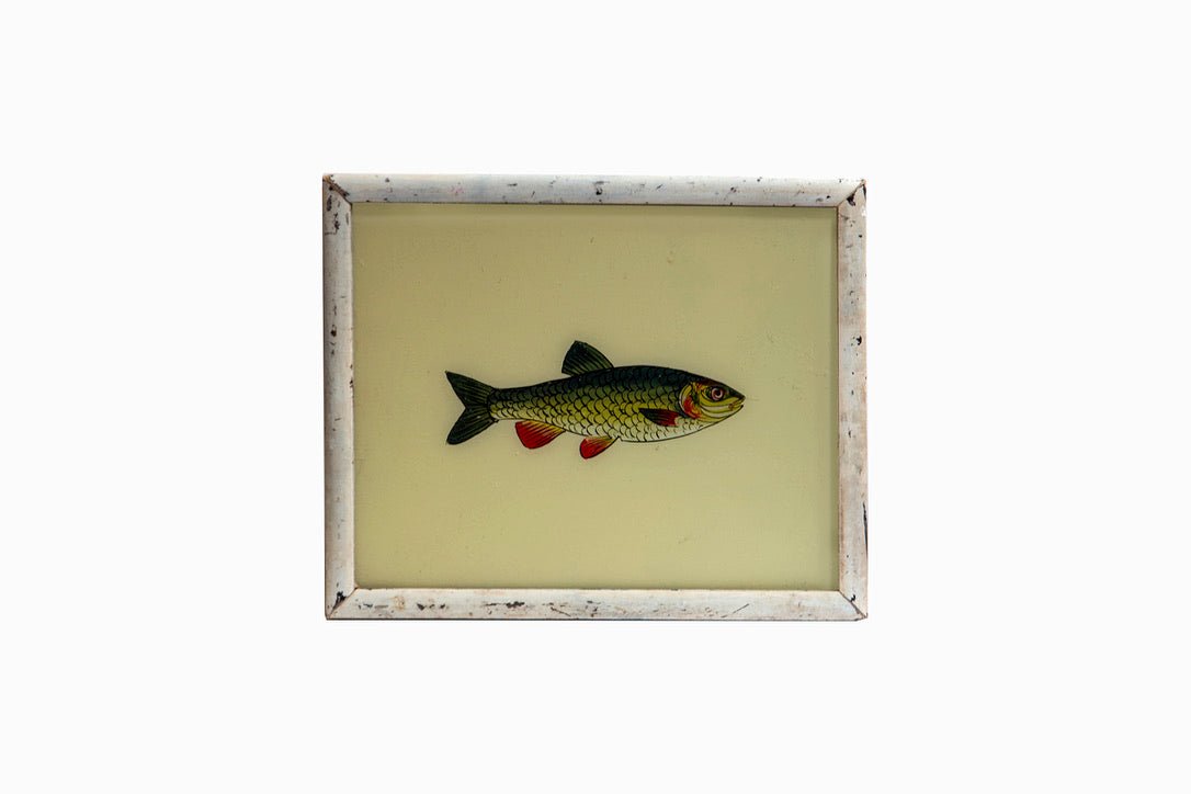 An Indian glass painting of a fish. (Medium)