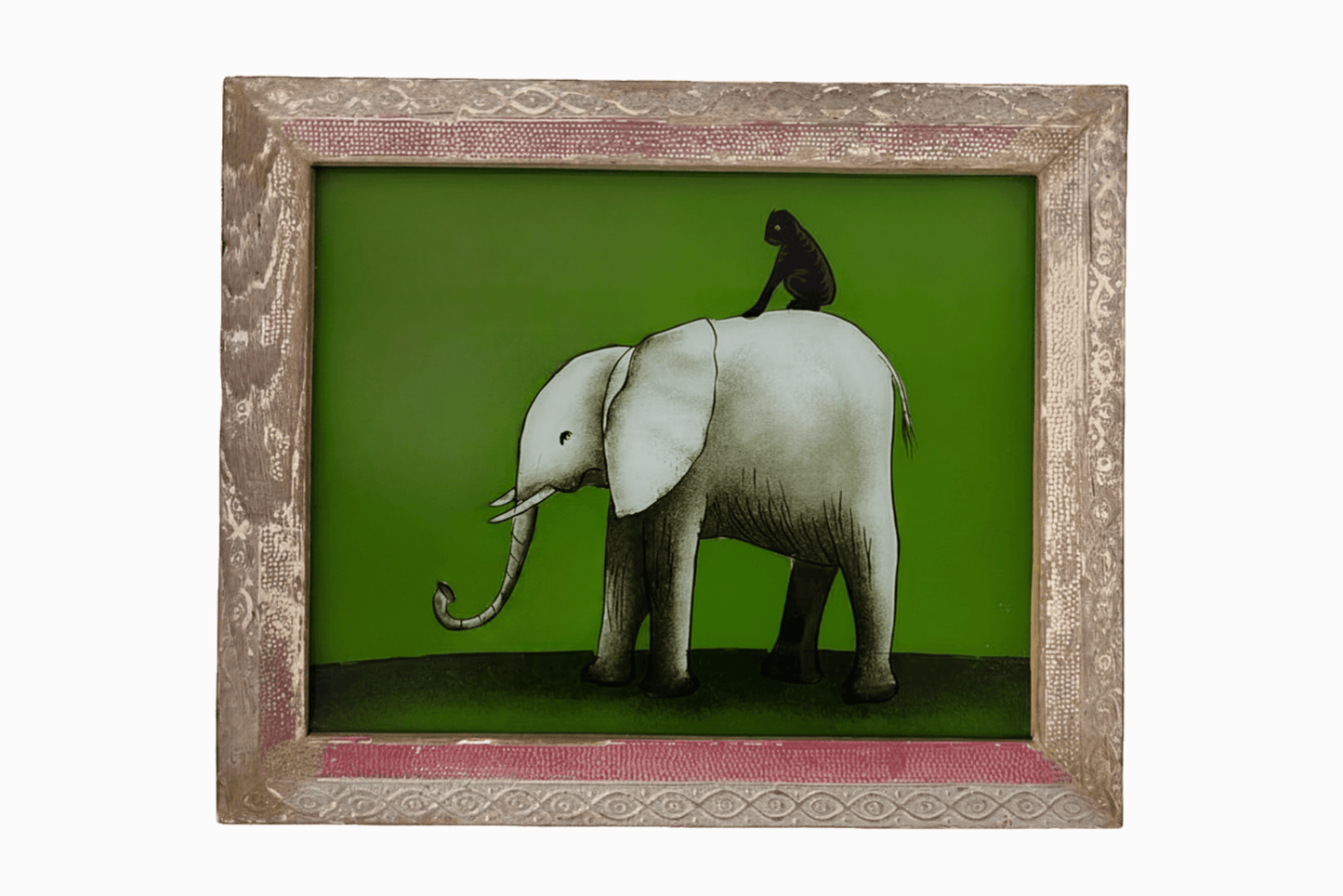 Peinture sur verre indienne d'un Maharaja (moyen)