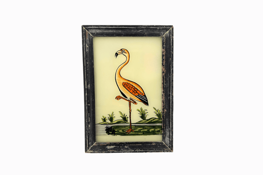 A Reverse Glass Painting of a flamingo (Small)