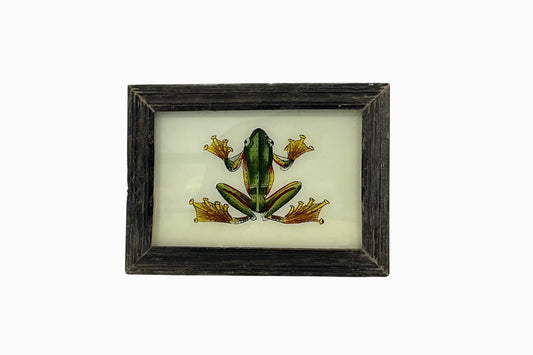 A reverse glass painting of a frog (small)