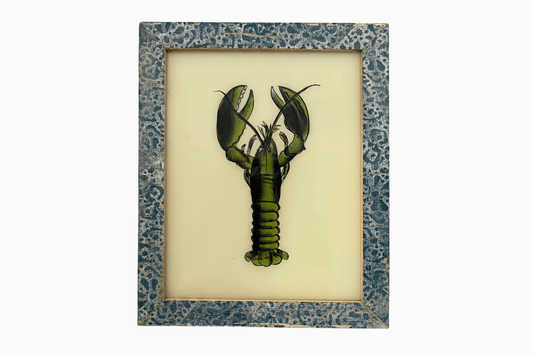 Indian Glass Painting of a Green Lobster (Medium)