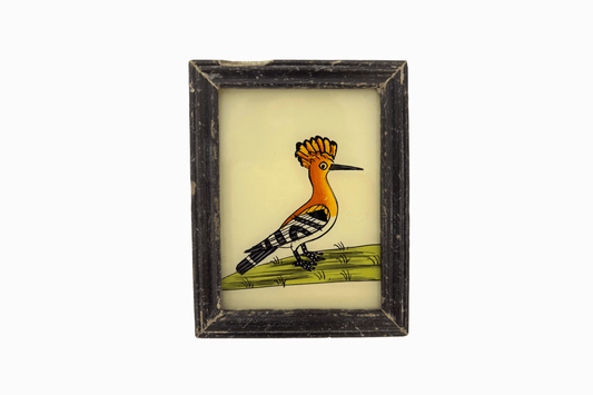 A Reverse Glass Painting of a Hoopoe (Extra Small)