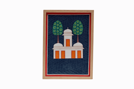 Miniature painting of House with Stylised Trees 2