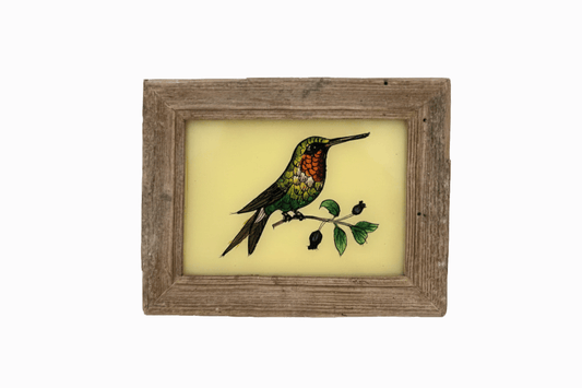 A Reverse Glass Painting of a Hummingbird (Extra Small)