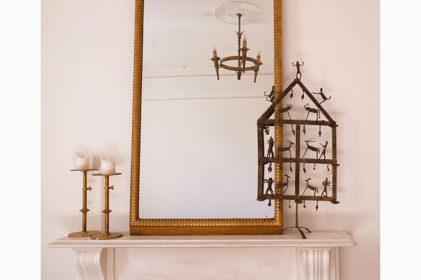 Indian Cut Out Metal Candleholder III