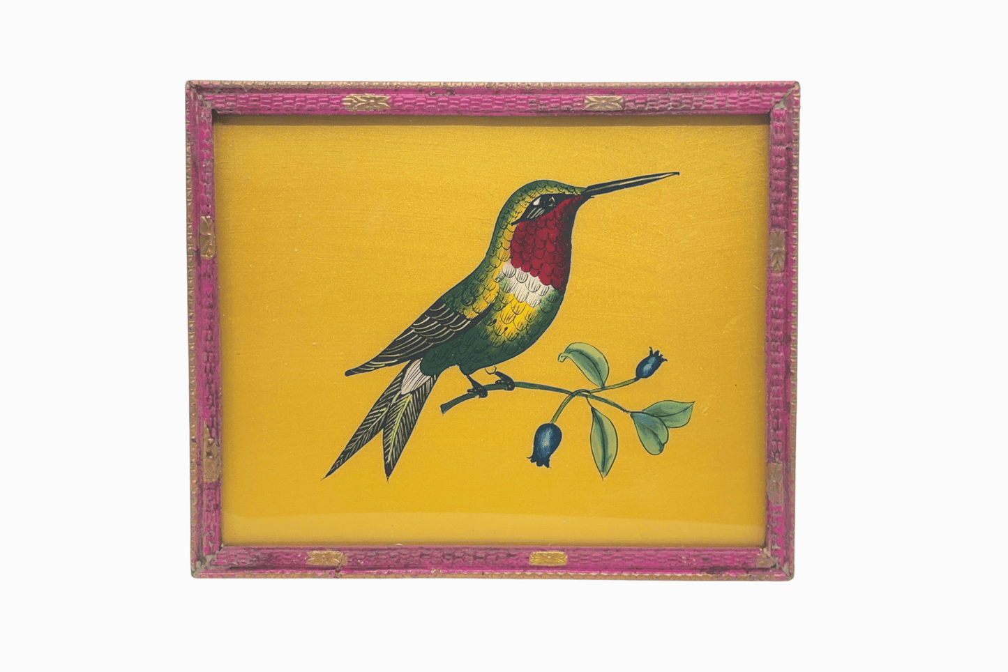 An Indian glass painting of a kingfisher (Medium)